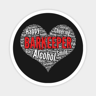 Barkeeper Heart Shape Beer Brew Drinking Bar design Magnet